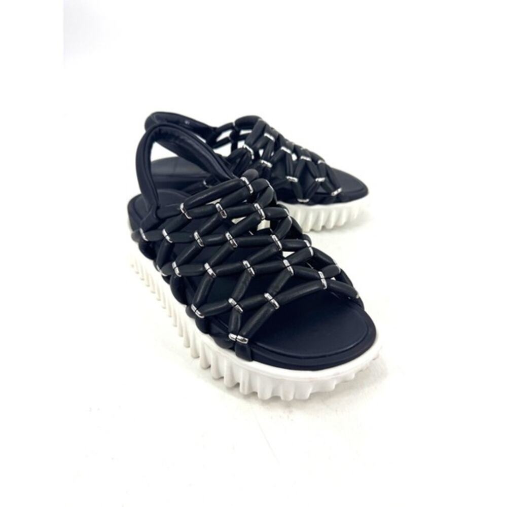 4CCCCEES Mellow Calla Black Leather Platform Cage Sandals 4CS160017 Size 41